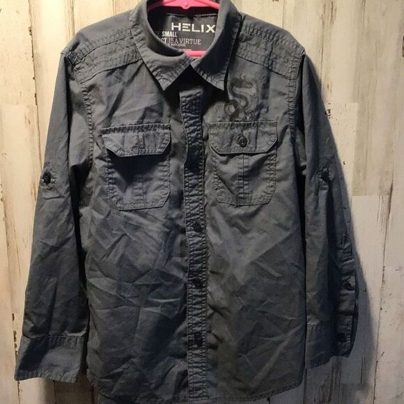 Helix dragon button down shirt youth small - Picture 1 of 5